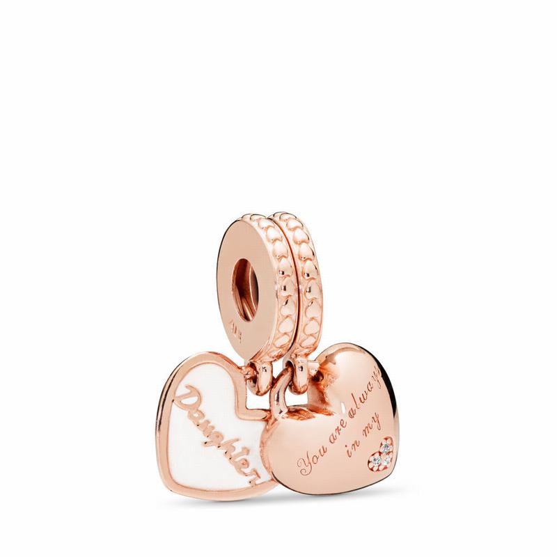 Pandora Rose™ Mother & Daughter Hearts Dangle Charm Egypt VH4385109